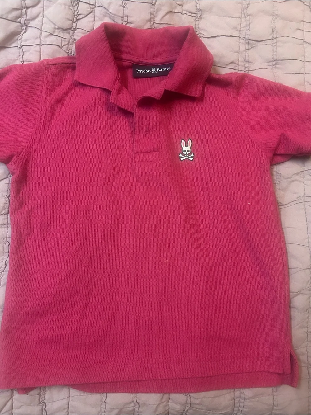 Psycho Bunny Kids Hot Pink Polo Shirt with Embroidered Bunny